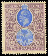 *        120 (129) 1912 £2 Blue And Dull Purple K George V And Elephant^, Wmkd MCA, Perf 14, Unusually Rich... - Sierra Leone (...-1960)