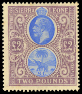 *        120 (129) 1912 £2 Blue And Dull Purple K George V And Elephant^, Wmkd MCA, Perf 14, Unusually Rich... - Sierra Leona (...-1960)