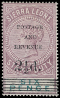 *        55 (62) 1897 2½d On 6d Dull Purple And Green Q Victoria^ Stamp Duty Overprint, Surcharged SG Type... - Sierra Leona (...-1960)