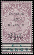 *        52-55 (59-62) 1897 2½d On 6d Dull Purple And Green Q Victoria^ Stamp Duty Surcharged SG Types 8,... - Sierra Leone (...-1960)