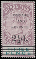 *        48-51 (55-58) 1897 2½d On 3d Dull Purple And Green Q Victoria^ Stamp Duty Surcharged SG Types 8,... - Sierra Leona (...-1960)