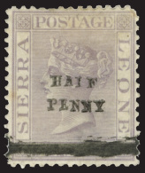 *        32 (38) 1893 ½d On 1½d Lilac Q Victoria^, Wmkd CC, Perf 14, SG Type 3 Local "HALF PENNY"... - Sierra Leone (...-1960)