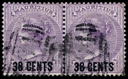 O        A36 (Z43) 1878 38¢ On 9d Pale Violet Q Victoria Of Mauritius^ Surcharged, Wmkd CC, Used In The... - Mauritius (...-1967)