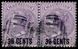 O        A36 (Z43) 1878 38¢ On 9d Pale Violet Q Victoria Of Mauritius^ Surcharged, Wmkd CC, Used In The... - Mauricio (...-1967)