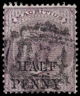 O        A25 (Z31) 1876 ½d On 9d Dull Purple Q Victoria Of Mauritius^ Surcharged, Used In The Seychelles... - Mauritius (...-1967)