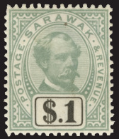 *        8-21, 9a, 14a (8-21, 9a, 14a) 1888-97 1¢-$1 Sir Charles Brooke^, Unwmkd, Perf 14, Cplt (16) With All... - Sarawak (...-1963)