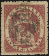 O        29 (32) 1880 5' Rose-red Seal Of The Colony^, Wmkd Small Star, Perf 11 To 12½, Only 2,000 Printed... - St.Vincent (...-1979)
