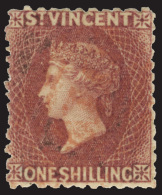 O        18 (21) 1875 1' Claret Q Victoria^, Wmkd Small Star (sideways), Perf 11 To 12½, An Exceptional,... - St.Vincent (...-1979)