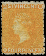 *        7 (12) 1869 4d Yellow Q Victoria^, Unwmkd, Perf 11 To 12½, OG, HR, VF Scott Retail $400…SG... - St.Vincent (...-1979)