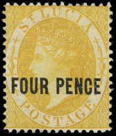 *        19-23 (25-29) 1882-84 ½d-1' Q Victoria^ Surcharged SG Type 3, Wmkd CA, Perf 14, Scarce Cplt Set Of... - St.Lucie (1979-...)