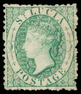 *        6 (8) 1863 (6d) Emerald-green Q Victoria^, Wmkd CC, Perf 12½, A Phenomenal, Perfectly Centered... - St.Lucia (1979-...)