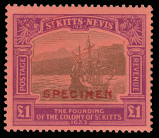 S        52-64 Var Listed (48s-60s) 1923 ½d-£1 Tercentenary^, Wmkd Script CA, Overprinted "SPECIMEN",... - St.Kitts-et-Nevis ( 1983-...)