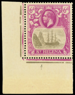 *        85 Var (104a) 1922 6d Grey And Bright Purple K George V^ And Badge Of St. Helena On Chalk-surfaced Paper,... - Isla Sta Helena