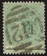 O        20a (25a) 1886 4d On 6d Green Q Victoria^ With SG Type 5 Surcharge VARIETY - No Stop After "d", Wmkd CC,... - St.Christopher-Nevis-Anguilla (...-1980)