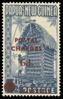 **       J6 (D1) 1960 6d On 7½d Blue Kiriwana Yam House Postage Due^ Surcharged SG Type D1 In Red With Value... - Papouasie-Nouvelle-Guinée