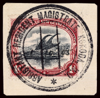 /\       2 (10) 1905 Oct 1 1d Black And Carmine British New Guinea Lakatoi On Piece Tied With Lee No. 67 "ASSISTANT... - Papua-Neuguinea