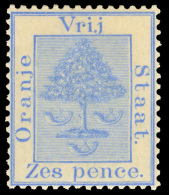 *        9 (footnoted After 87) 1900 6d Blue Orange Tree^, Prepared For Use But Seized (and Subsequently... - État Libre D'Orange (1868-1909)