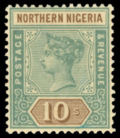 *        9 (9) 1900 10' Green And Brown Q Victoria^, Wmkd CA, Perf 14, OG, VLH, F-VF Scott Retail $325…SG... - Nigeria (...-1960)