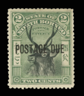 *        J11a (D13e) 1897-99 2¢ Black And Green Sambar Stag^ Postage Due With SG Type D1 Overprint, VARIETY -... - Nordborneo (...-1963)