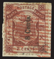 /\       4 Var (2) 1883 8¢ On 2¢ Red-brown Coat Of Arms With Handstamped Surcharge SG Type 2 (numeral 8,... - Bornéo Du Nord (...-1963)