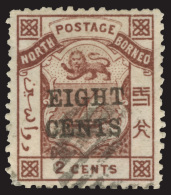 O        4 (3) 1883 8¢ On 2¢ Red-brown Coat Of Arms^ Surcharged SG Type 3 (horizontally, All Words),... - Bornéo Du Nord (...-1963)