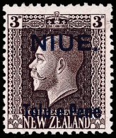 *        20a (22a) 1917 3d Chocolate K George V^ Of New Zealand Overprinted, ERROR - No Stop After "PENE" (only 35... - Niue