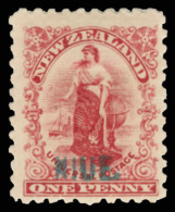 *        1 (1) 1902 1d Carmine Commerce^ Of New Zealand Handstamped "NIUE" In Green, Pirie Paper, Wmkd Double-lined... - Niue