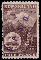 *        O13 (O20) 1898-1903 5d Purple-brown Otira Gorge^, Violet "O.P.S.O." Handstamp, Unwmkd, Perf 11, A Nice... - Service