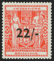 *        AR98 (F216) 1945 22/- On 22' Scarlet Coat Of Arms^ Postal Fiscal Overprinted SG Type 7 On Wiggins, Teape... - Fiscal-postal