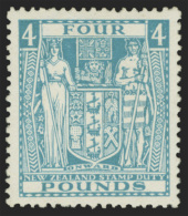 *        AR67 (F166) 1935 £4 Light Blue Coat Of Arms^ Postal Fiscal On Thick, Opaque, Chalk-surfaced "Cowan"... - Fiscaux-postaux