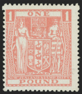 *        AR59 Var (F179) 1936-39 £1 Pink Coat Of Arms^ Postal Fiscal^ On Thin, Hard "Wiggins Teape" Paper... - Fiscaux-postaux
