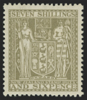 *        AR 53 Var (F185) 1940 7'6d Olive-grey Coat Of Arms^ Postal Fiscal On Thin, Hard "Wiggins Teape" Paper With... - Fiscaux-postaux