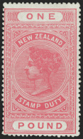 *        AR44 Var (F142) 1925-30 £1 Rose-pink Q Victoria^ Postal Fiscal On Thick, Opaque Chalk-surfaced... - Fiscaux-postaux