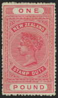 *        AR44 Var (F89) 1906 £1 Rose-pink Q Victoria^ Postal Fiscal On Unsurfaced "Cowan" Paper, Wmkd... - Fiscaux-postaux