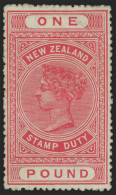 *        AR44 Var (F89) 1906 £1 Rose-pink Q Victoria^ Postal Fiscal On Unsurfaced "Cowan" Paper, Wmkd... - Fiscal-postal