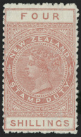 *        AR35 (F71) 1903 4' Orange-red Q Victoria^ Postal Fiscal On Unsurfaced "Cowan" Paper, Wmkd Single-lined NZ... - Steuermarken/Dienstmarken