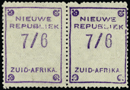 *        54b (91a) 1886 7/6 Violet On Yellow With Embossed Arms^, Horizontal Pair With Tête-bêche Arms,... - Neue Republik (1886-1887)