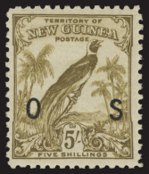 *        O23-35 (O42-54) 1932-34 1d-5' Bird Of Paradise Officials^, Undated Scrolls, Overprinted "OS", Perf 11,... - Papouasie-Nouvelle-Guinée