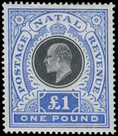 *        81-96 (127-42) 1902-03 ½d-£1K Edward VII^, Wmkd CA Or CC, Perf 14, Cplt (16), OG, HR, F-VF... - Natal (1857-1909)