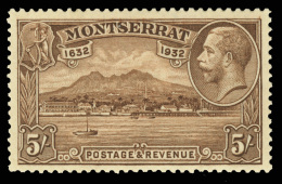 **       75-84 (84-93) 1932 ½d-5' K George V^ Tercentenary Set, Wmkd Script CA, Perf 14, Cplt (10), OG, NH,... - Montserrat