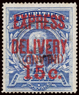 O        E2a (E2b) 1904 15¢ On 15¢ Ultramarine Coat Of Arms "EXPRESS DELIVERY" Overprint^, Surcharged In... - Maurice (...-1967)