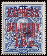 O        E2a (E2b) 1904 15¢ On 15¢ Ultramarine Coat Of Arms "EXPRESS DELIVERY" Overprint^, Surcharged In... - Mauritius (...-1967)