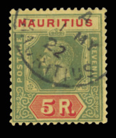 O        158a (203b) 1922 5R Green And Red K George V^ On Pale Yellow, Die II, Wmkd CA , Perf 14, Undercatalogued... - Mauritius (...-1967)