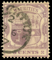 O        101 (144) 1902 5¢ Dull Purple And Bright Purple On Buff Coat Of Arms^, Wmkd CA, Perf 14,... - Maurice (...-1967)