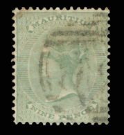 O        38 (66) 1872 9d Yellow-green Q Victoria^, Wmkd CC, Perf 14, Exceptionally Difficult And Undercatalogued,... - Maurice (...-1967)