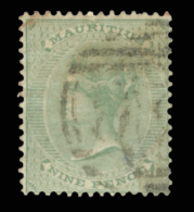 O        38 (66) 1872 9d Yellow-green Q Victoria^, Wmkd CC, Perf 14, Exceptionally Difficult And Undercatalogued,... - Mauritius (...-1967)