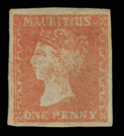 *        16 (42) 1859 1d Dull Vermilion Q Victoria^, Dardenne Lithograph On White Laid Paper, Imperf, Four Full... - Mauritius (...-1967)