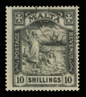 O        73 (104) 1922 10' Black Shipwreck Of St. Paul^, Wmkd Script CA, Perf 14, A Very Scarce And Undercatalogued... - Malte (...-1964)