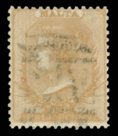 O        1 (3) 1863 ½d Buff Q Victoria^ On Thin, Hard White Paper, Unwmkd, Perf 14, Light "A 25" Numeral... - Malte (...-1964)