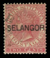 O        7l (30) 1885 2¢ Pale Rose Q Victoria Of Straits Settlements Overprinted "SELANGOR"^ (SG Type 23 -... - Selangor